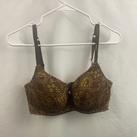 Ambrielle Womens Brown Lace Floral 40D Bra - Picture 1 of 11
